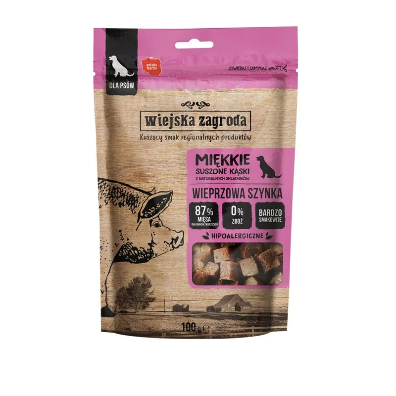 Snack pour chiens WIEJSKA ZAGRODA Cochon 100 g