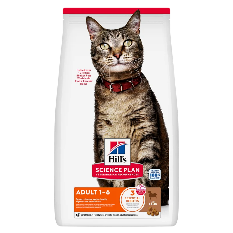 Hill's Science Plan - Croquettes pour Chat Adulte à l'Agneau 10kg