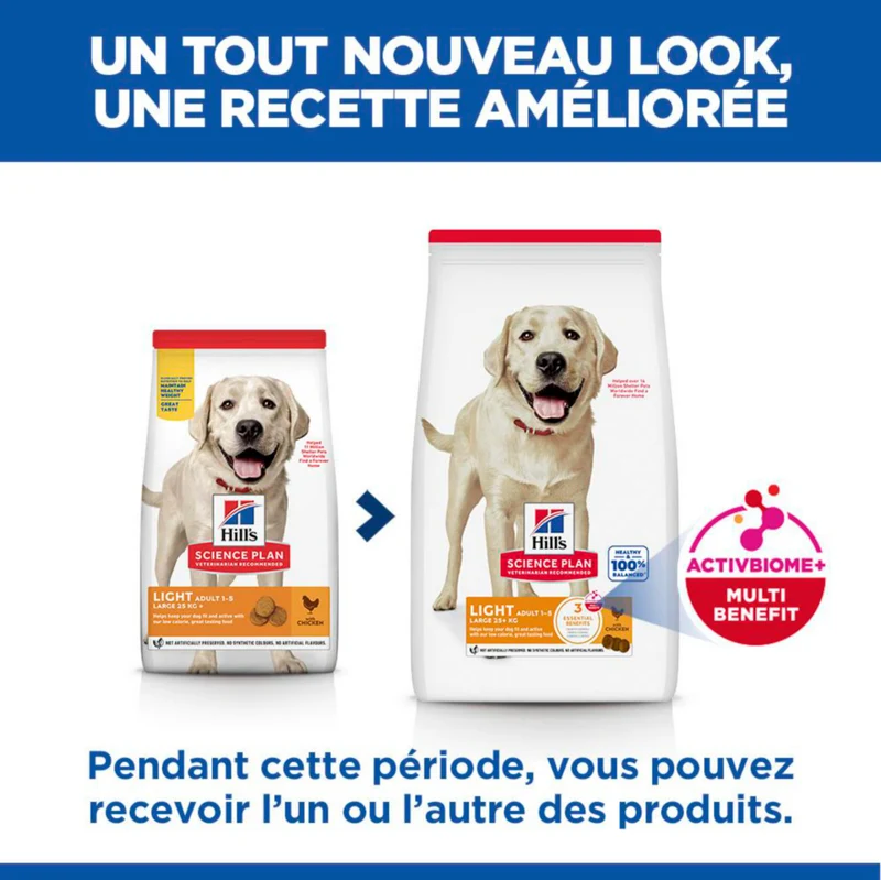 Hill's Science Plan Light Large Adult au poulet - croquettes chien