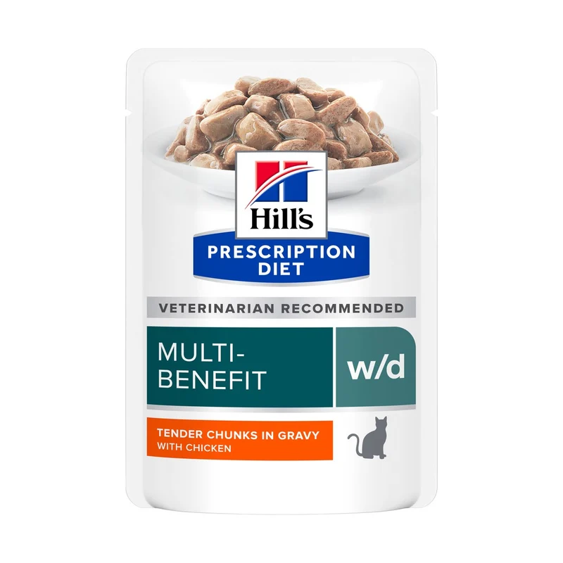 Hill's Prescription Diet w/d Mutli-Benefit en sachets au poulet – pâtée chat