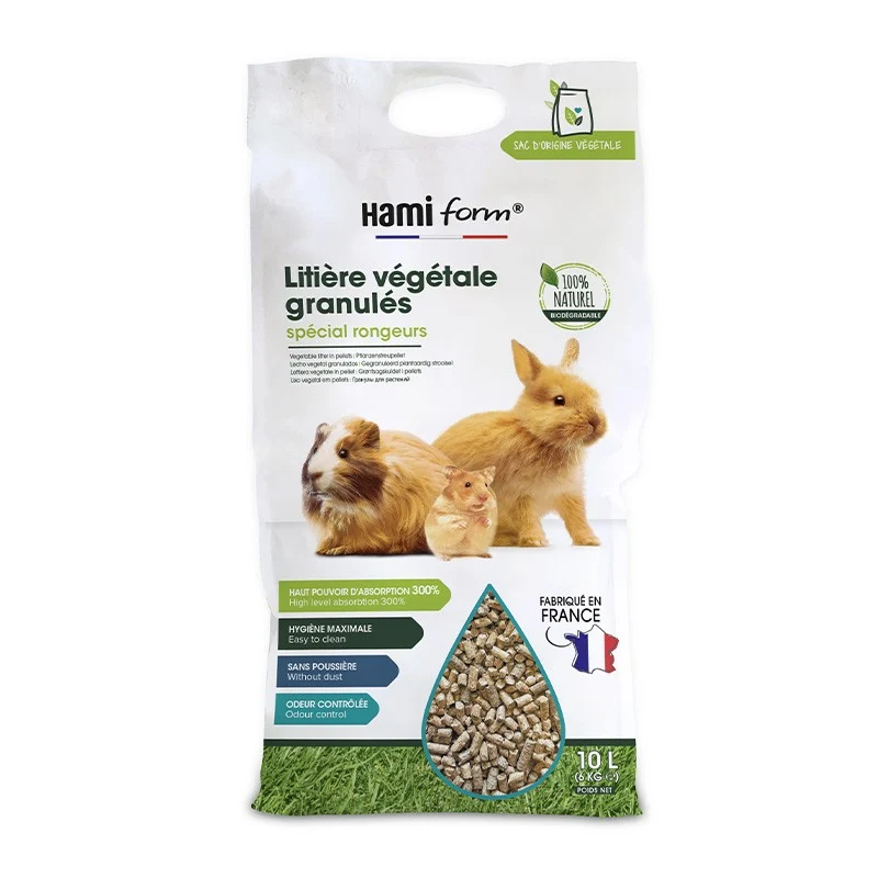 Litière végétale granulés lapin, rongeur
