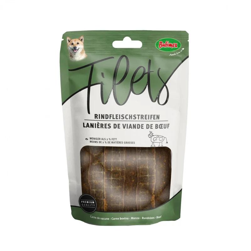 Lamelles de viande de boeuf pour chien