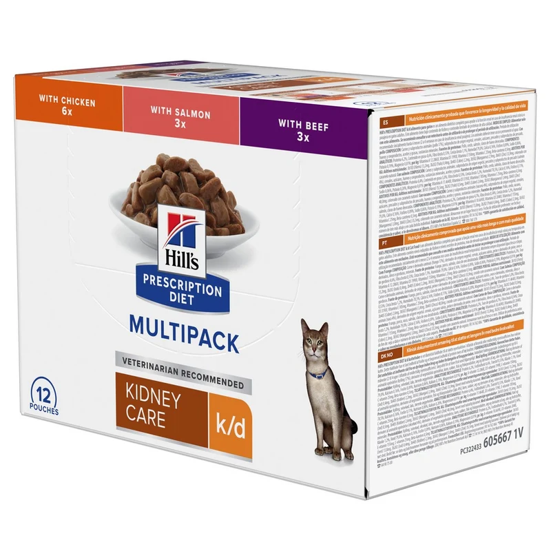 Hill's Prescription Diet k/d Kidney Care en bouchées Multipack - pâtée chat