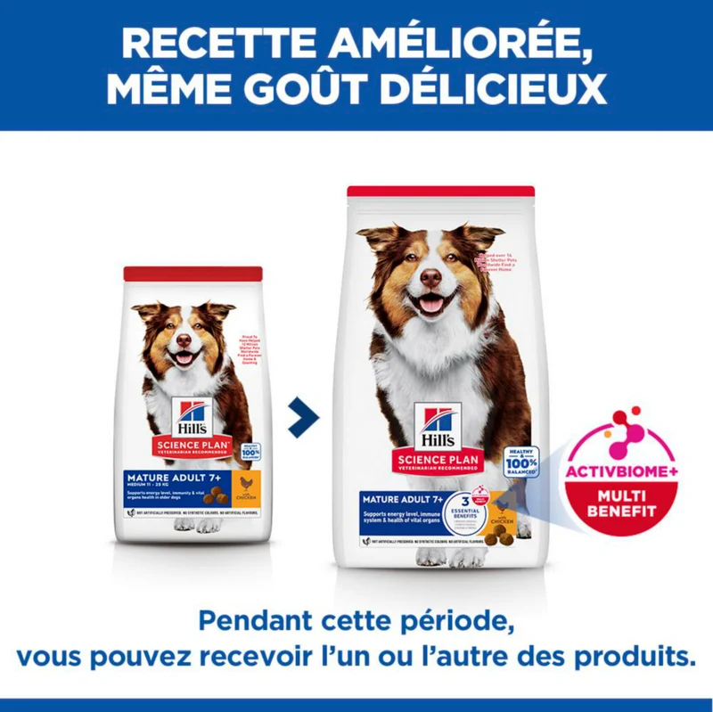 Hill's Science Plan Medium Mature Adult 7+ au poulet - croquettes chien