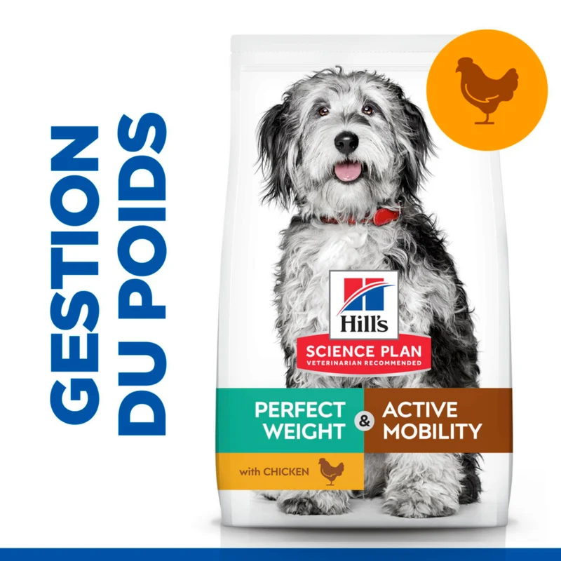 Hill's Science Plan Perfect Weight & Active Mobility Medium Adult au poulet - croquettes chien