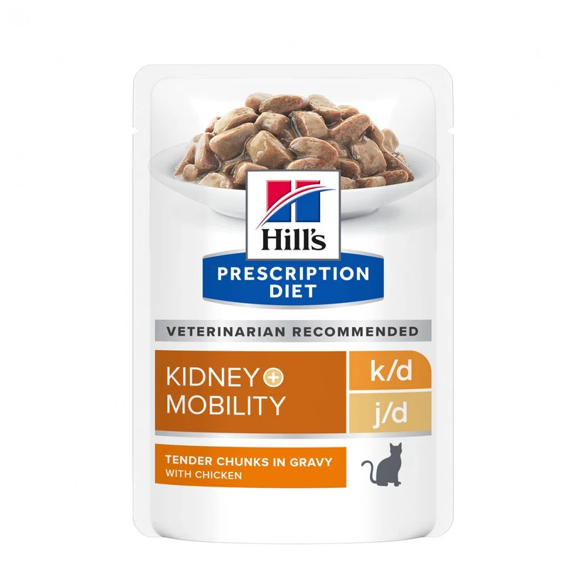 Hill's Prescription Diet k/d j/d Kidney + Mobility en sachets au poulet - pâtée chat