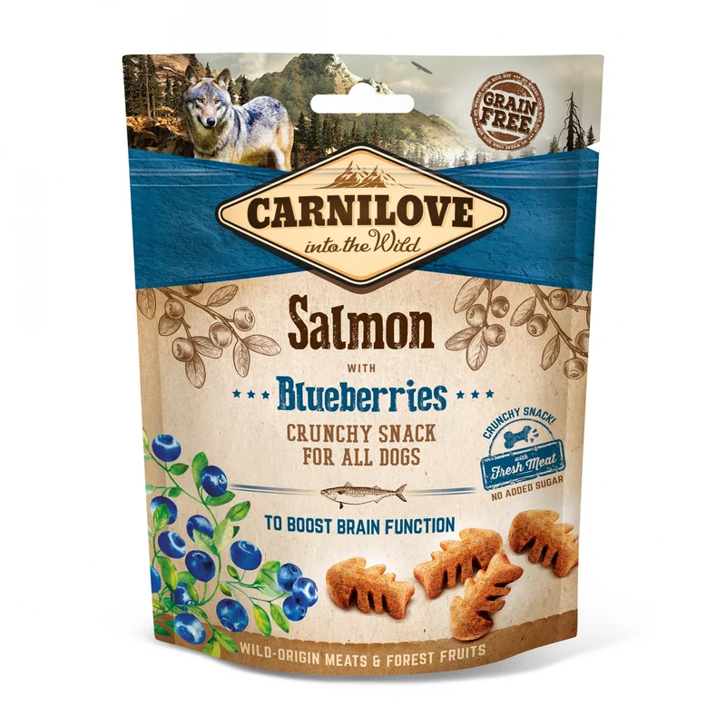 Crunchy Snack au saumon et myrtilles chien