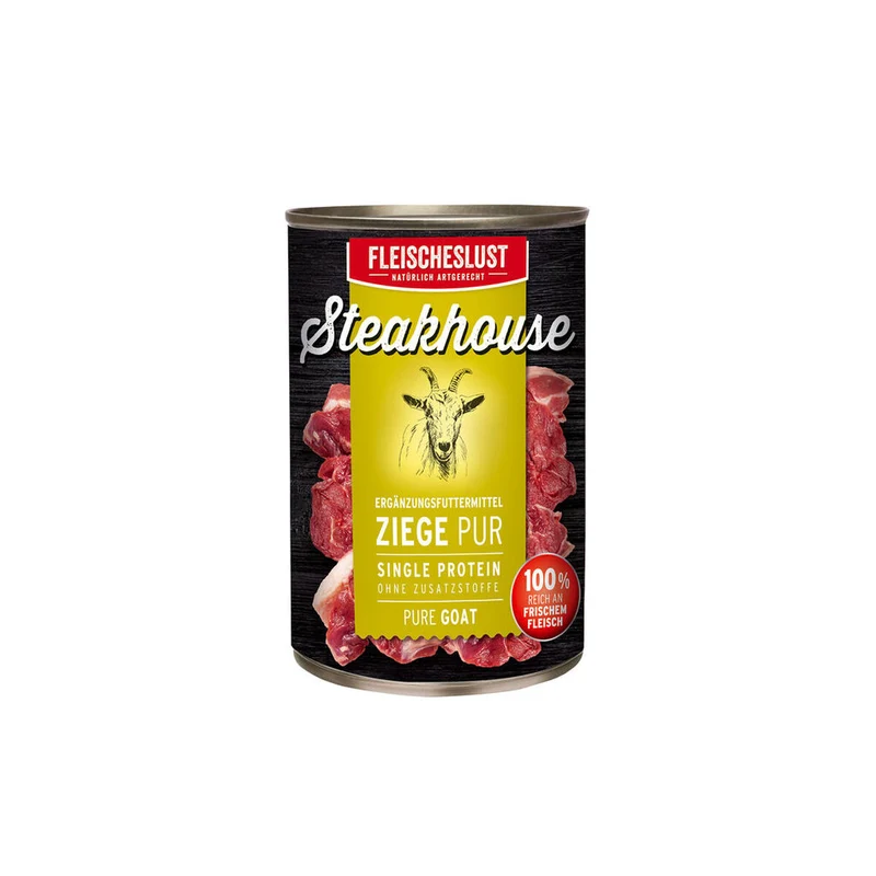 Alimentation humide Fleischeslust Pure 800 gr Chèvre