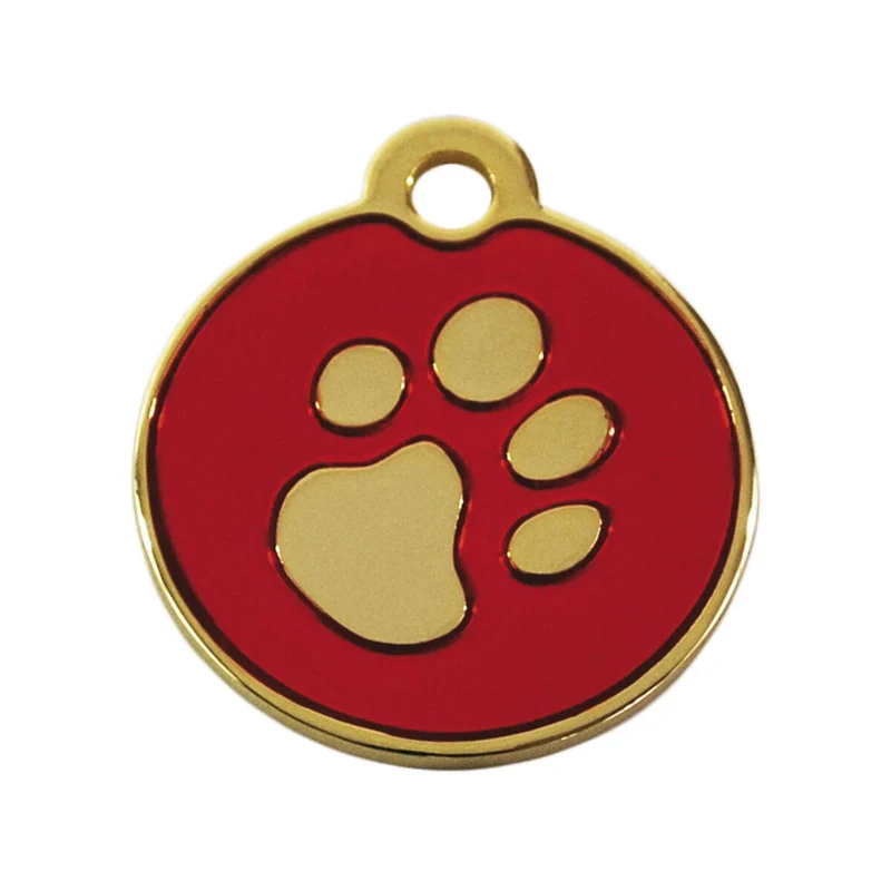 Plaque d'identification pour collier Imarc Circle Rouge Doré