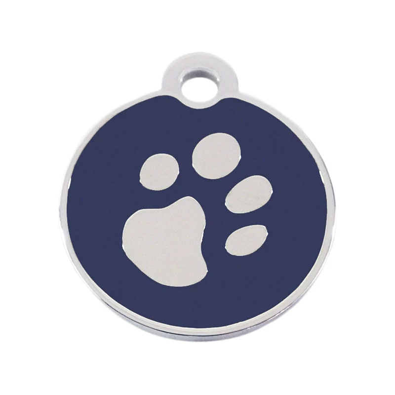 Plaque d'identification pour collier Imarc Circle Bleu Argenté