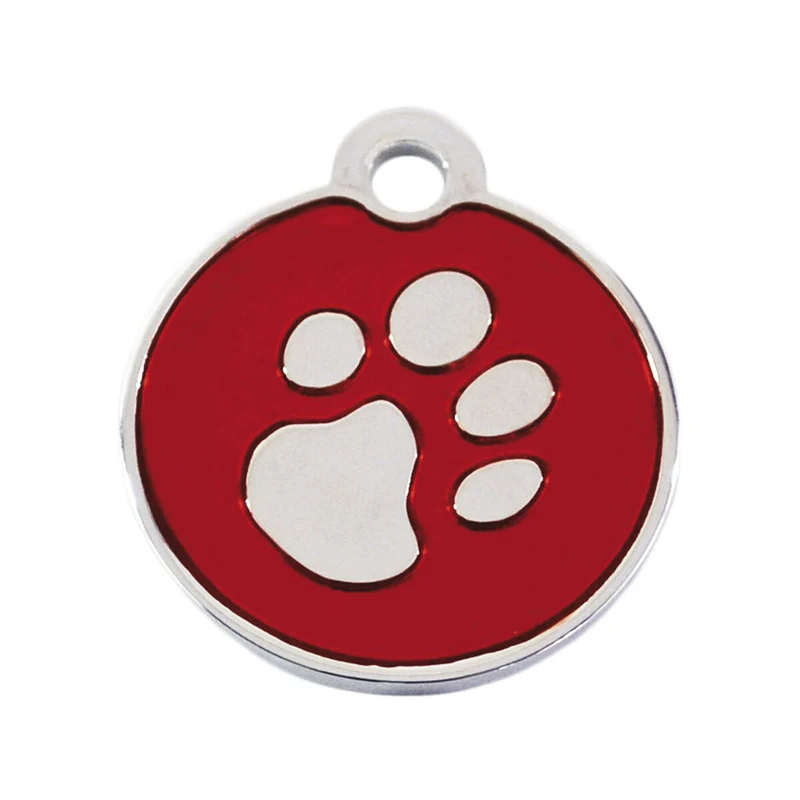 Plaque d'identification pour collier Imarc Circle Rouge Argenté