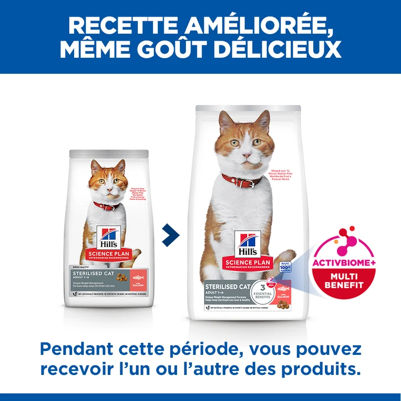 Hill's Science Plan Sterilised Adult au saumon - croquettes chat
