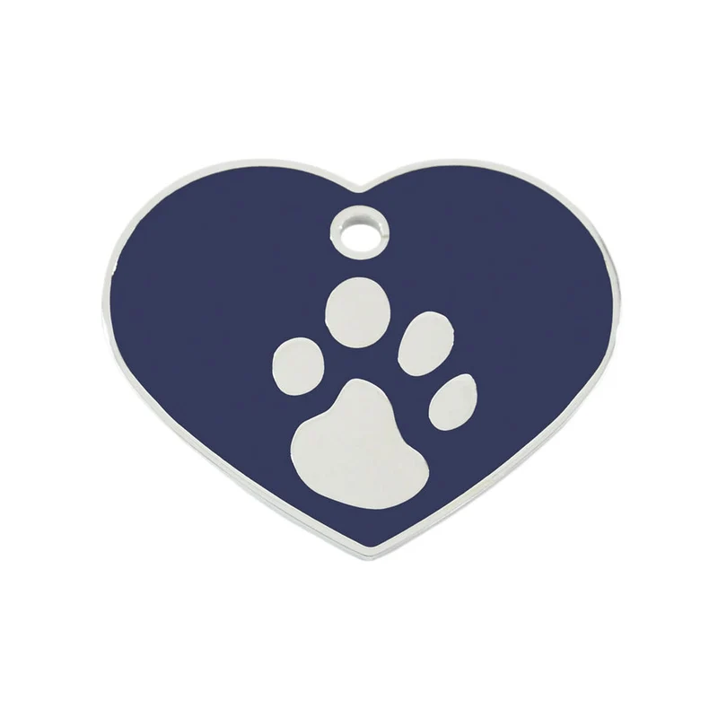 Plaque d'identification pour collier Imarc Heart Bleu Argenté
