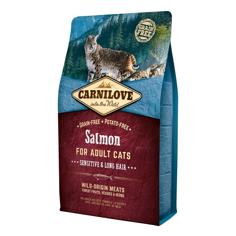 Carnilove Adult Sensitive & Long Hair saumon - croquettes chat