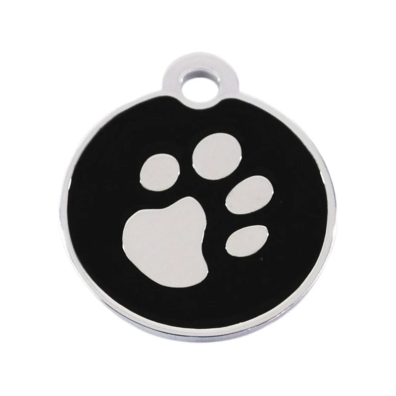 Plaque d'identification pour collier Imarc Circle Noir Argenté