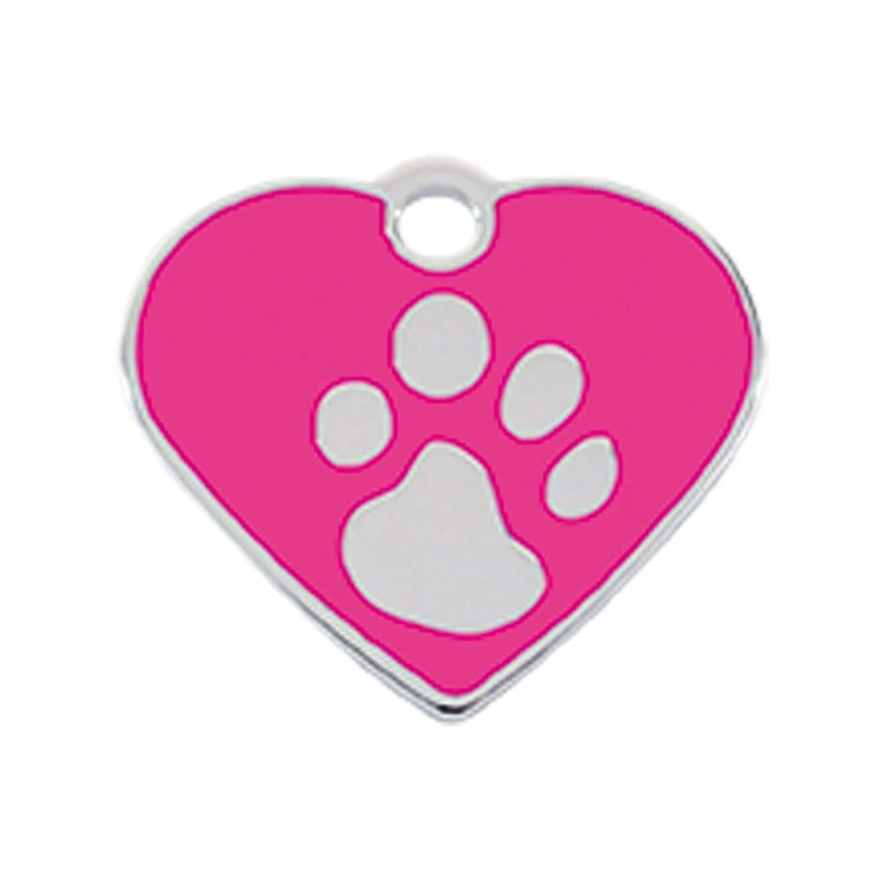 Plaque d'identification pour collier Imarc Heart Rose Argenté