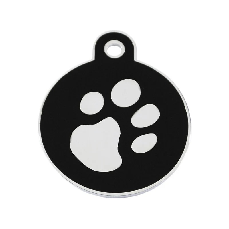 Plaque d'identification pour collier Imarc Circle Noir Argenté