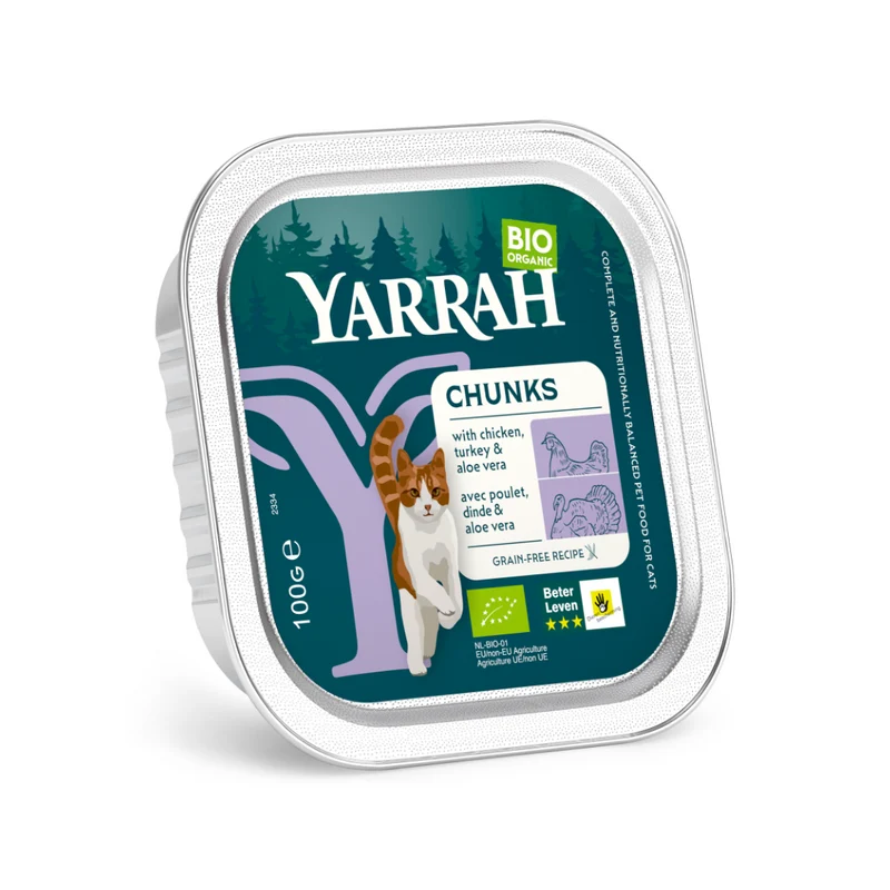 Yarrah bouchées bio sans céréales - pâtée chat