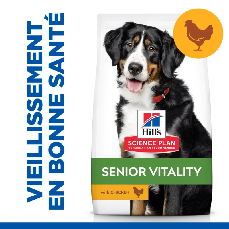 Hill's Science Plan Senior Vitality Large Mature Adult 6+ au poulet - croquettes chien