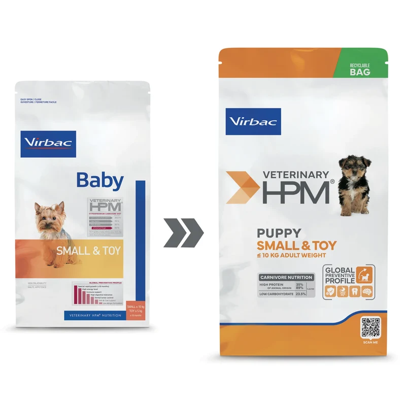 Virbac Veterinary HPM Physiologique Baby Small & Toy - croquettes chiot