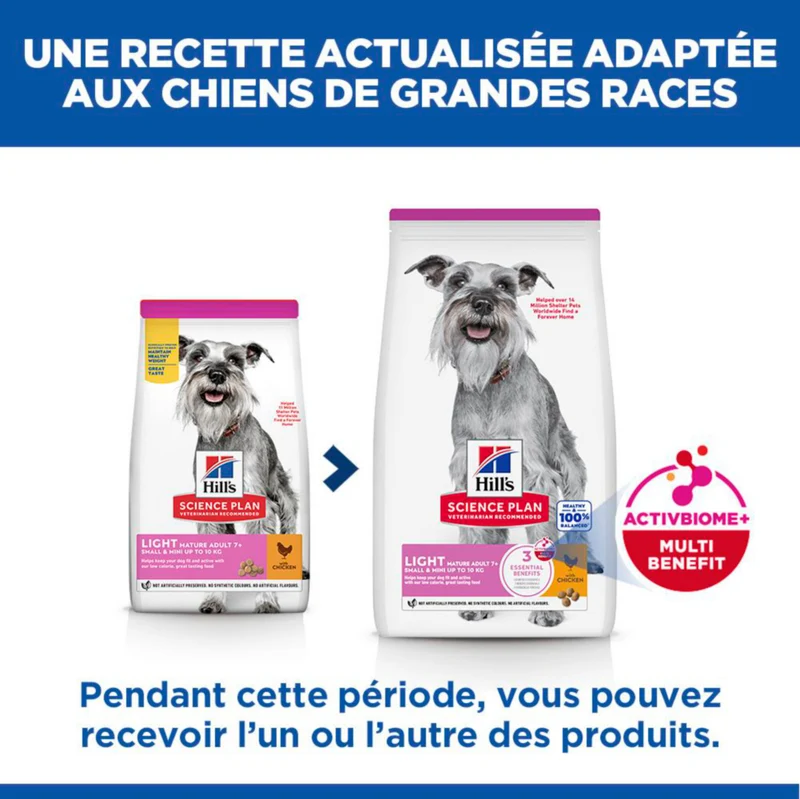 Hill's Science Plan Light Small & Mini Mature Adult 7+ au poulet - croquettes chien