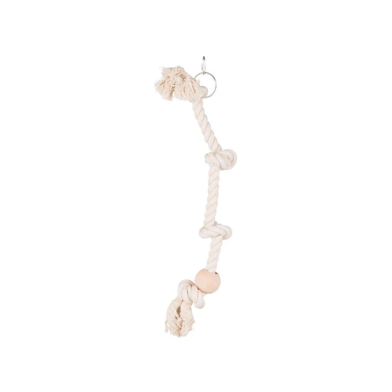 Jouet pour oiseaux Trixie 60 cm Blanc Corde Nœud