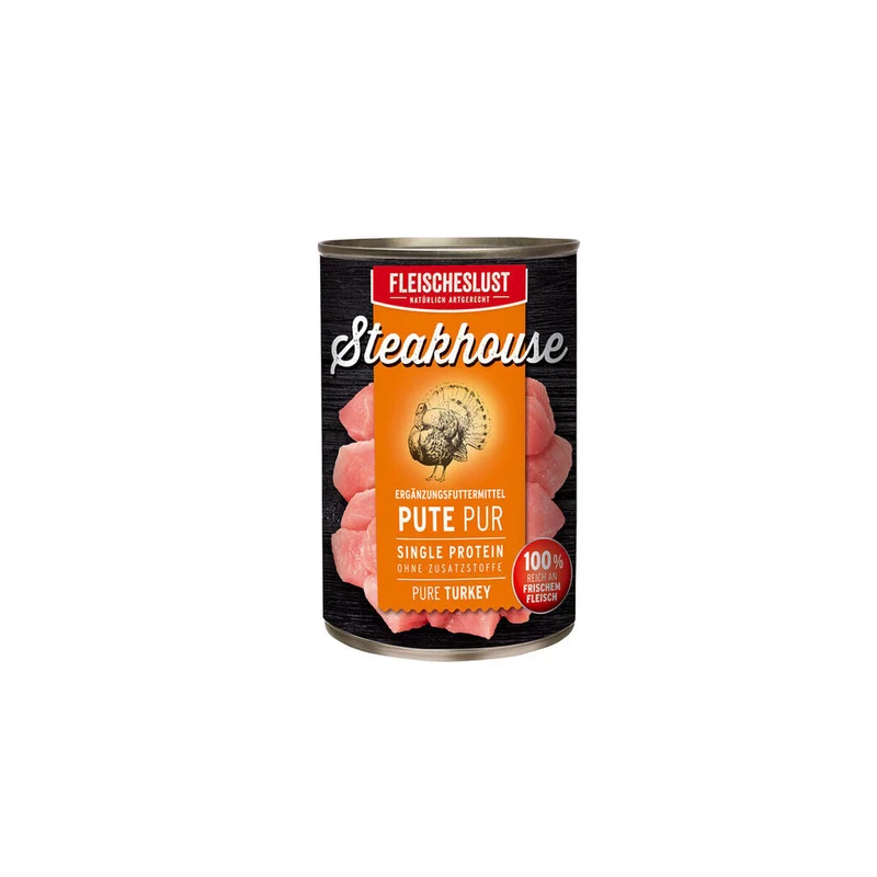 Alimentation humide Fleischeslust Pure 800 gr Dinde