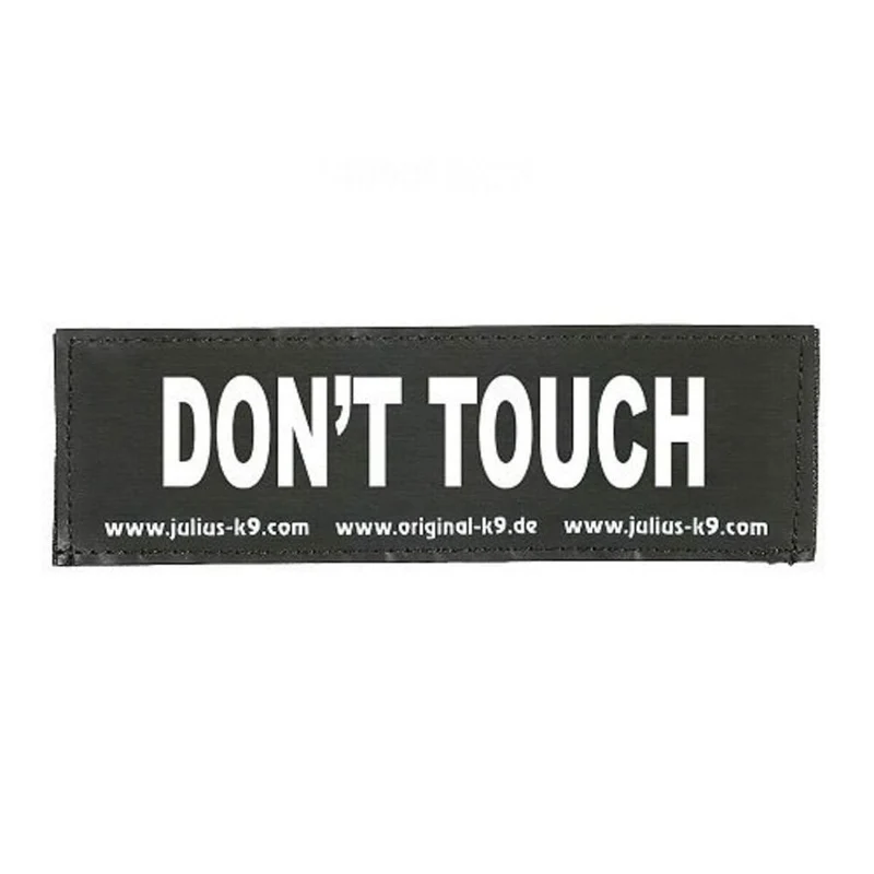 Étiquettes pour harnais Julius K9 DON'T TOUCH L Blanc Noir (2 Unités)