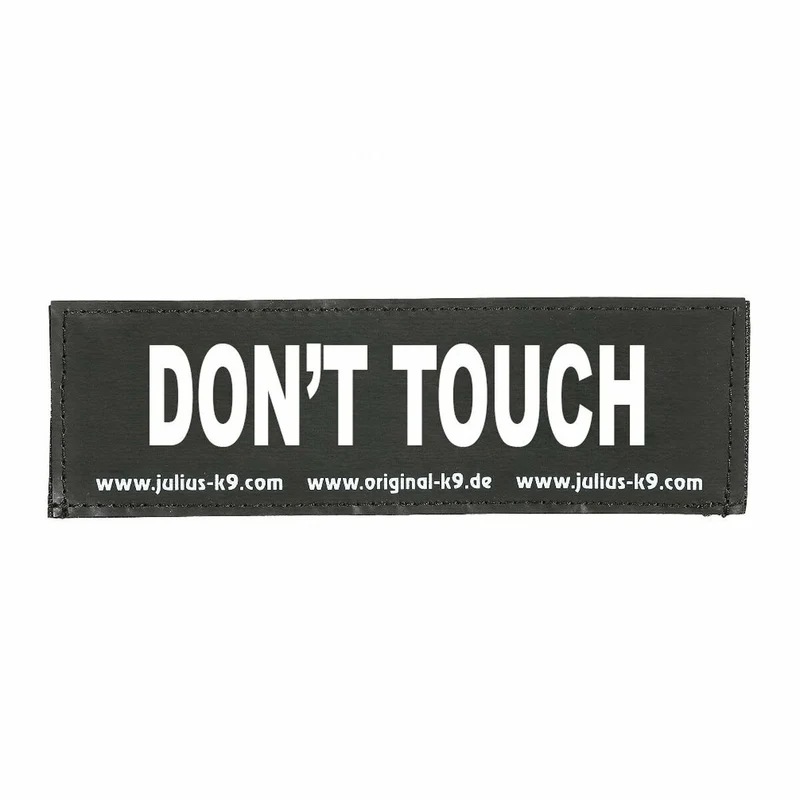 Étiquettes pour harnais Julius K9 DON'T TOUCH S Blanc Noir (2 Unités)