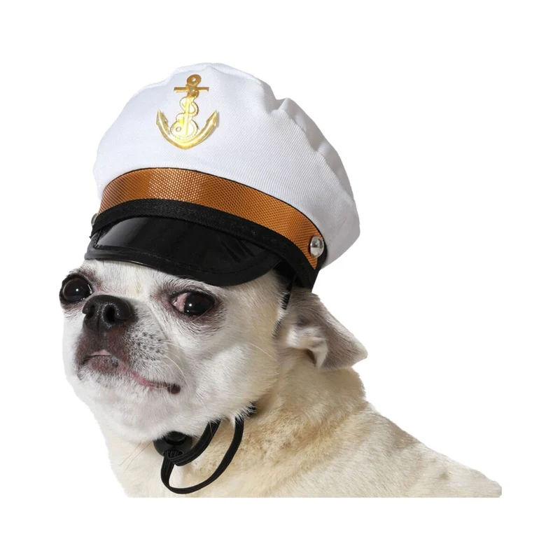 déguisement pour chien Blanc Chapeau Marin