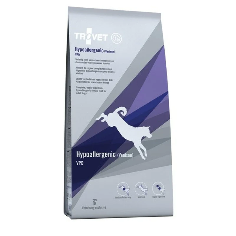 Nourriture Trovet Hypoallergenic VPD Venison Veau 3 Kg Adulte 2,3 Kg