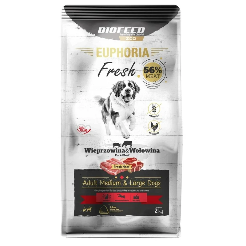 Nourriture Biofeed Euphoria Fresh Adult Medium & Large Cochon 2 Kg Adulte 2,3 Kg