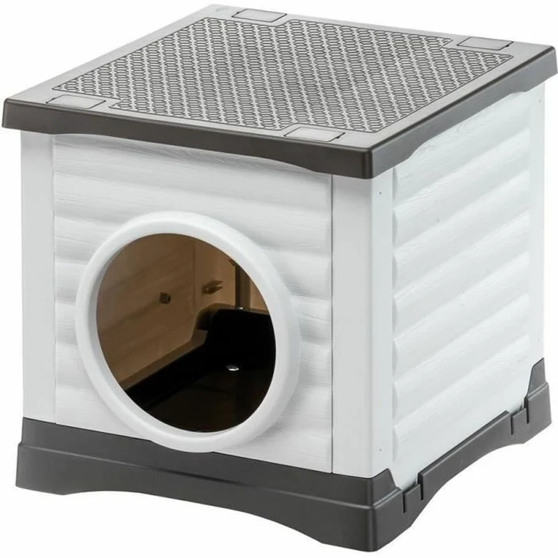 Lit pour animal de compagnie Ferplast PETVILLA 50 Résine Thermoplastique 38,5 x 43 x 38,5 cm Blanc Gris