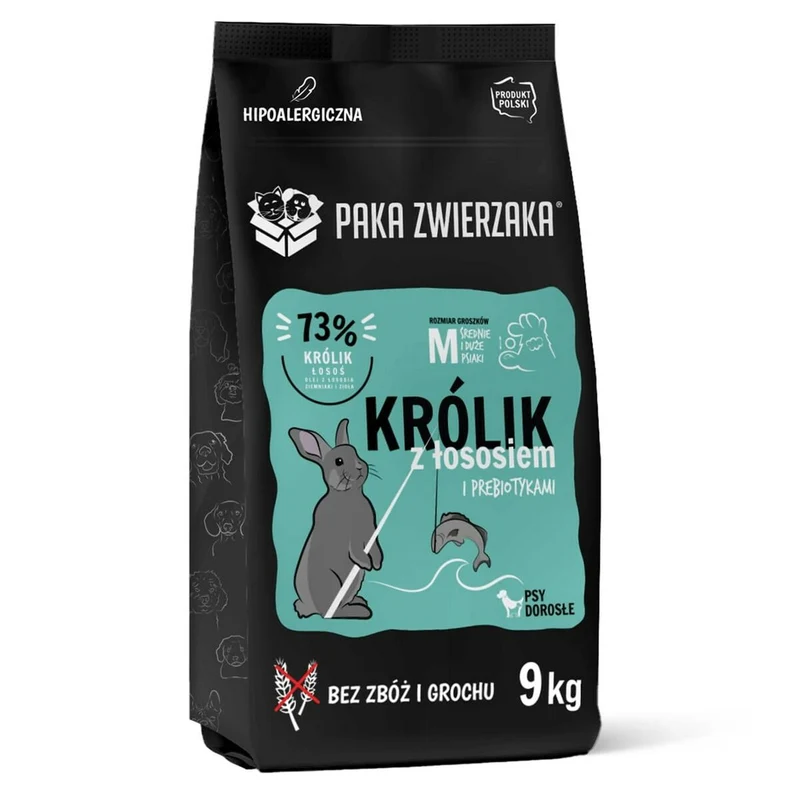 Nourriture Paka Zwierzaka Rabbit with salmon M Lapin 9 kg