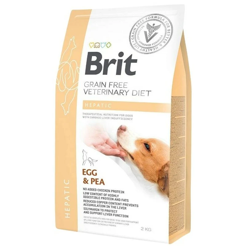 Nourriture Brit Grain Free Veterinary Diet Hepatic Egg&Pea 2 Kg