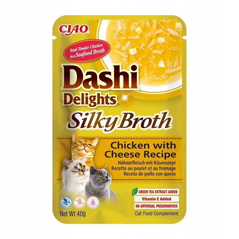 Collation pour Chat Inaba Dashi Delights Silky Broth Chicken with Cheese Poulet 40 g
