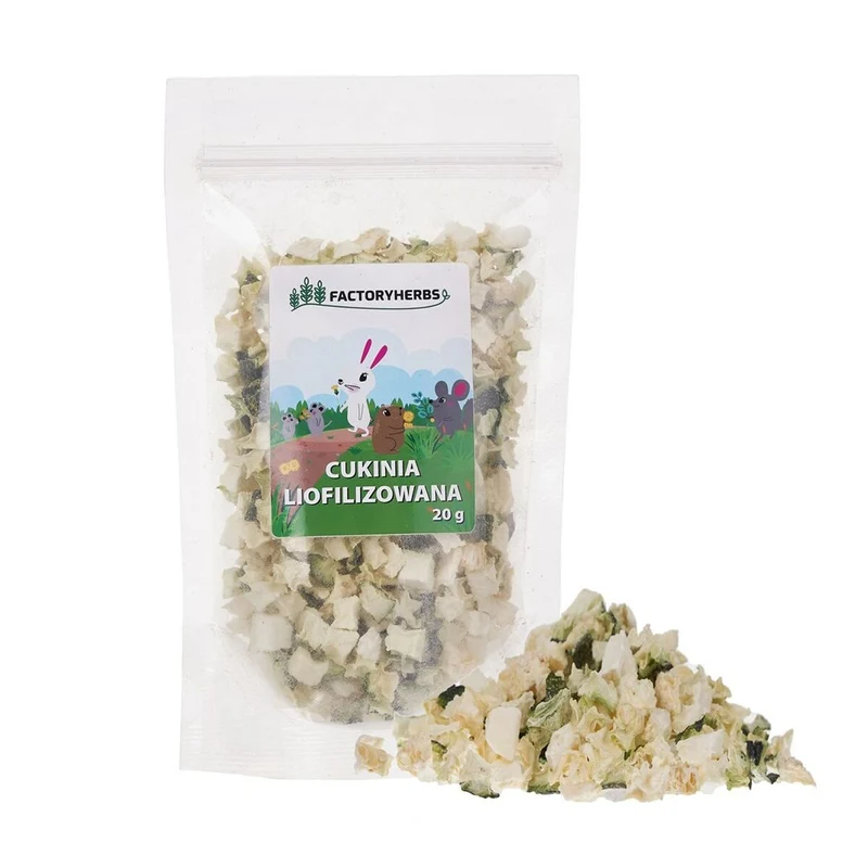 Nourriture pour lapins Factoryherbs Freeze-dried zucchini Chinchilla Cochon d'Inde Hamster Rat Souris Rongeurs Oiseaux
