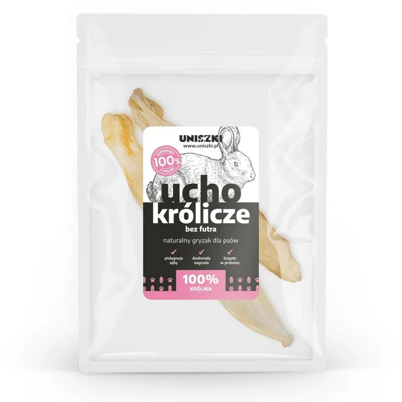 Snack pour chiens Uniszki Oreja de conejo sin pelo Lapin 2 x 60 g