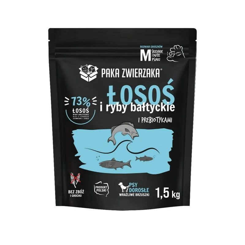 Nourriture Paka Zwierzaka Salmon with Baltic fish M Saumon 1,5 Kg