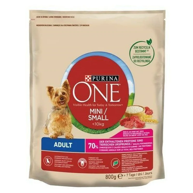 Nourriture Purina One Mini Adulte Veau 800 g