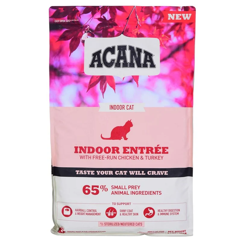Aliments pour chat Acana Indoor Entrée Adulte Poulet Dinde Poisson Lapin 4,5 Kg