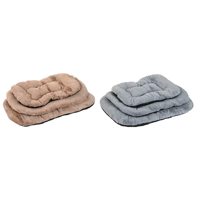 Lit pour animal domestique Home ESPRIT Marron Gris Camel Gris clair Gris foncé 90 X 63 X 10 CM 2 Unités