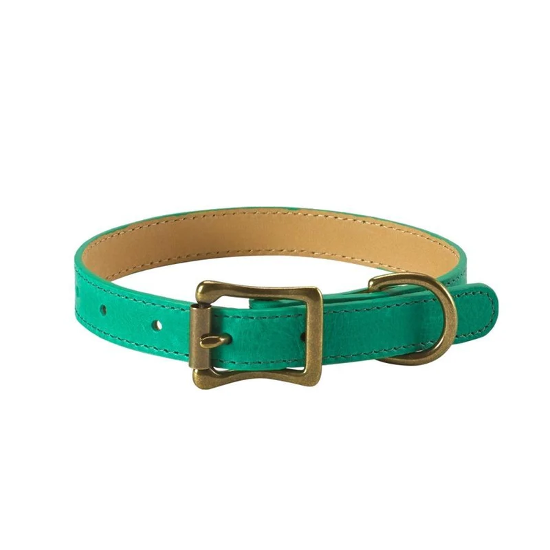 Italian Leather "Small" Dog Collar - Personalized
