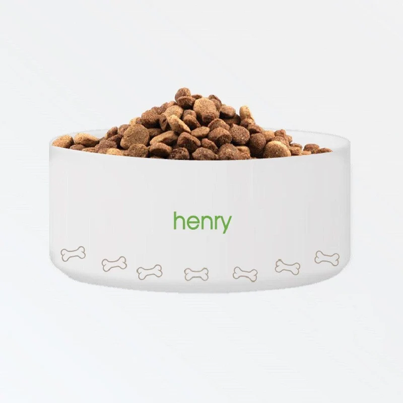 Green Bones Classic Personalized Large Dog Bowl