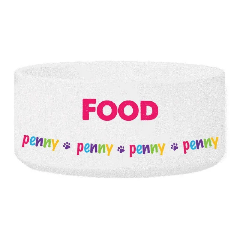Girl Personalized Pet Food Bowl