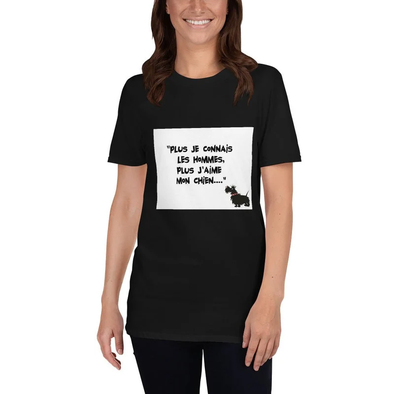 T-shirt à Manches Courtes "Plus je connais les hommes ..."