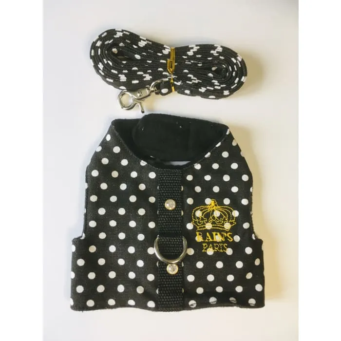 Gilet à pois harnais et laisse