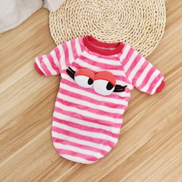 Cotton Dog Cat Warm Striped Clothes