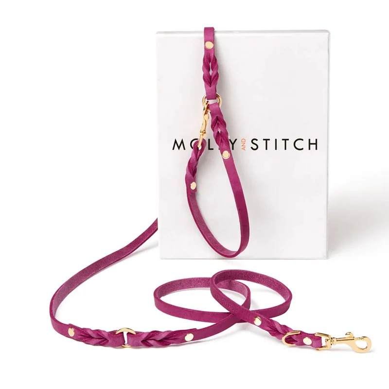 Sellerie Teckel Laisse Cuir Butter Flamingo X3 (ajustable)