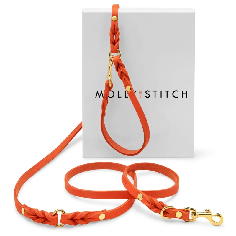 Sellerie Teckel Laisse Cuir Butter Mangue X3 (ajustable)